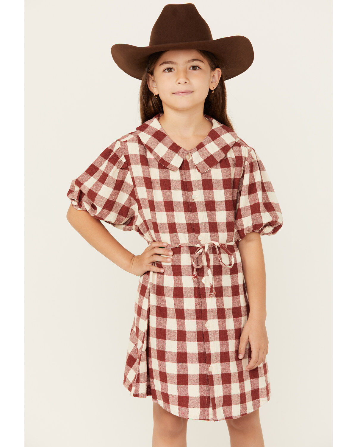 Rylee & Cru Girls' Plaid Print Mini Dress