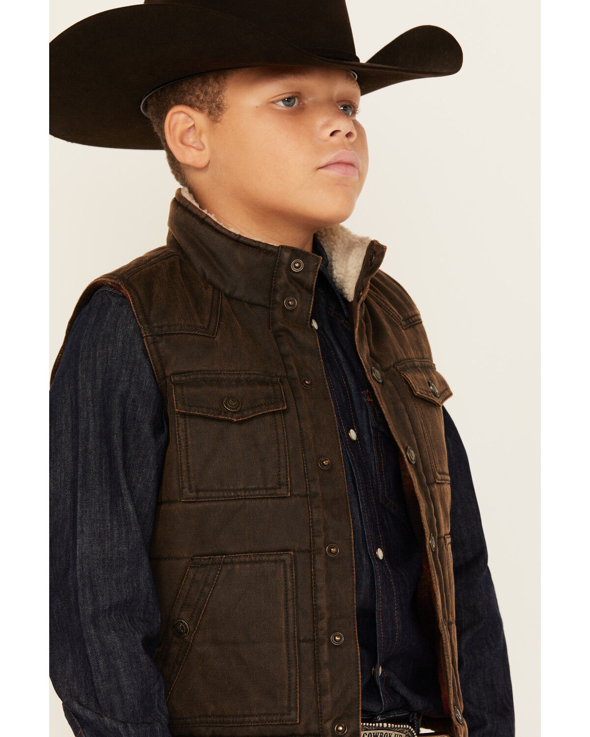 Cody James Boys' Slick Oil Skin Vest