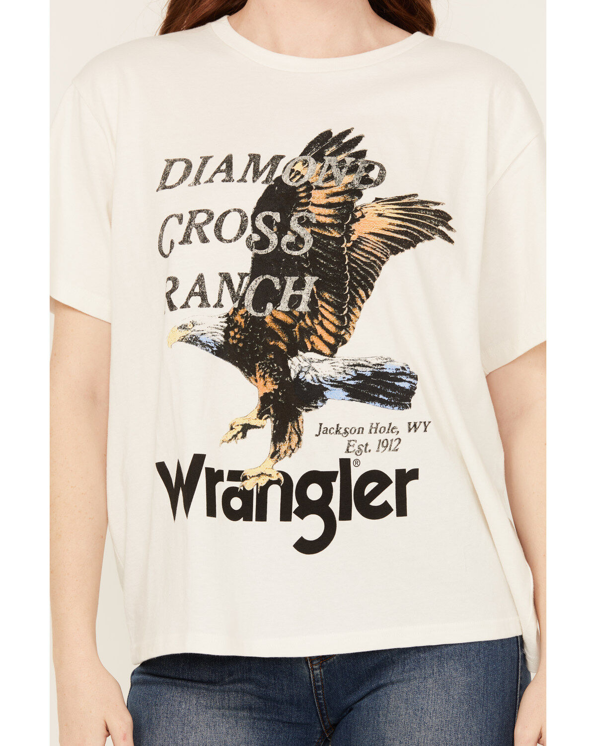 Wrangler X Diamond Cross Ranch Women's Eagle Short Sleeve Graphic Tee