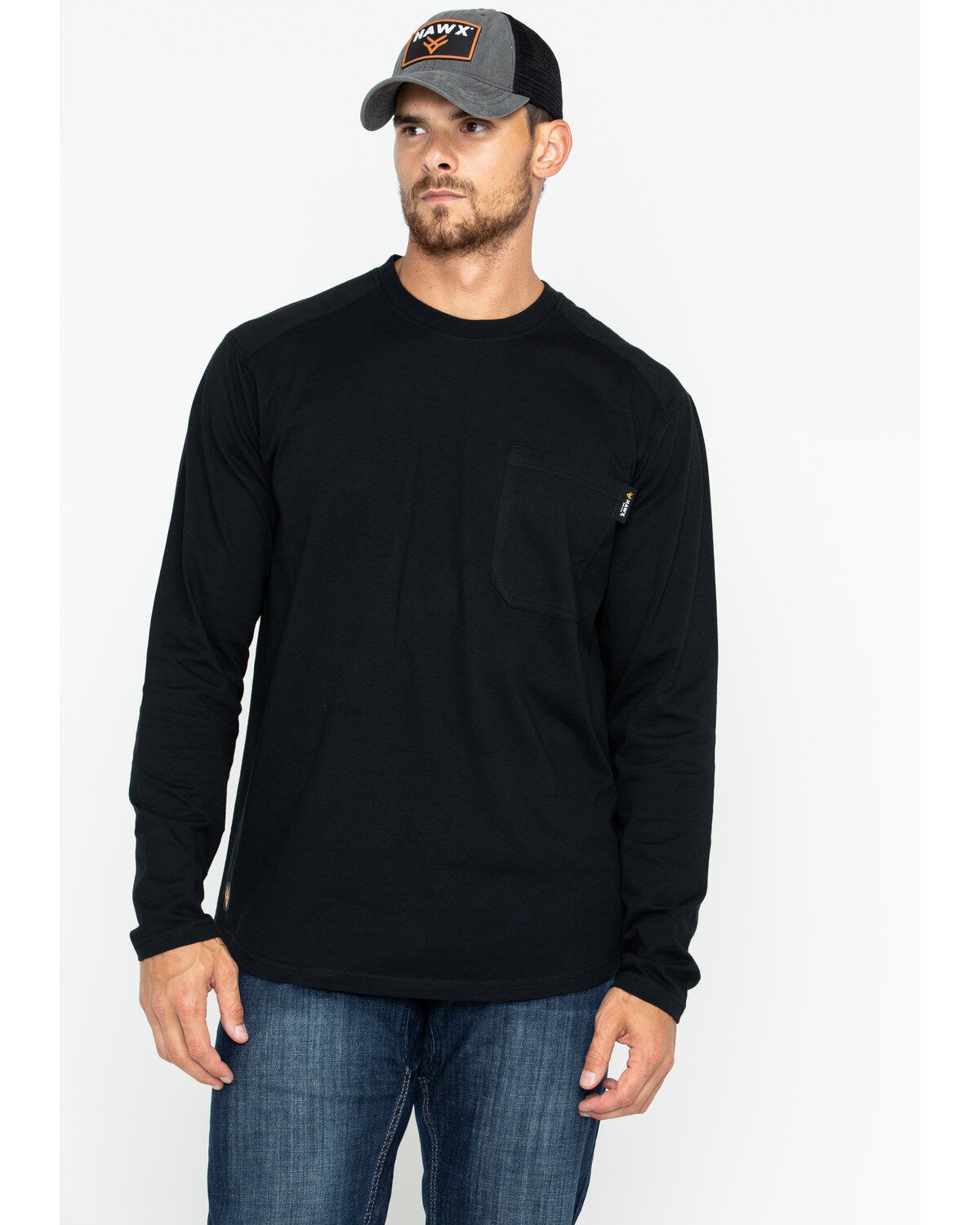 Hawx Men's Logo Crew Long Sleeve Work T-Shirt - Tall