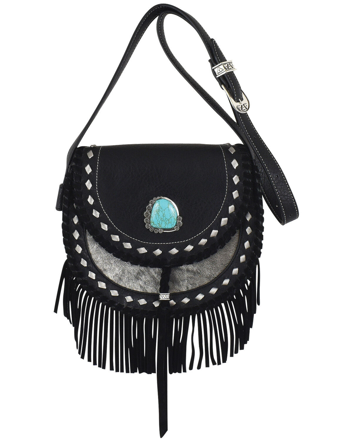 Trenditions Women's Catchfly Hairon Fringe Crossbody Bag
