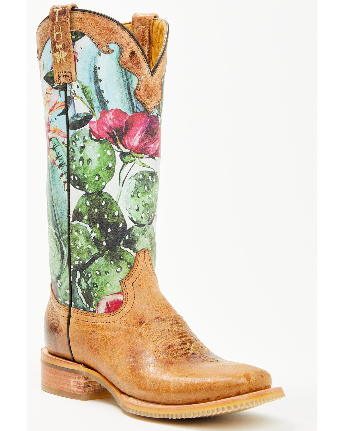 Tin Haul Women's Cactilicious Looking Sharp Sole Western Boots - Broad Square Toe
