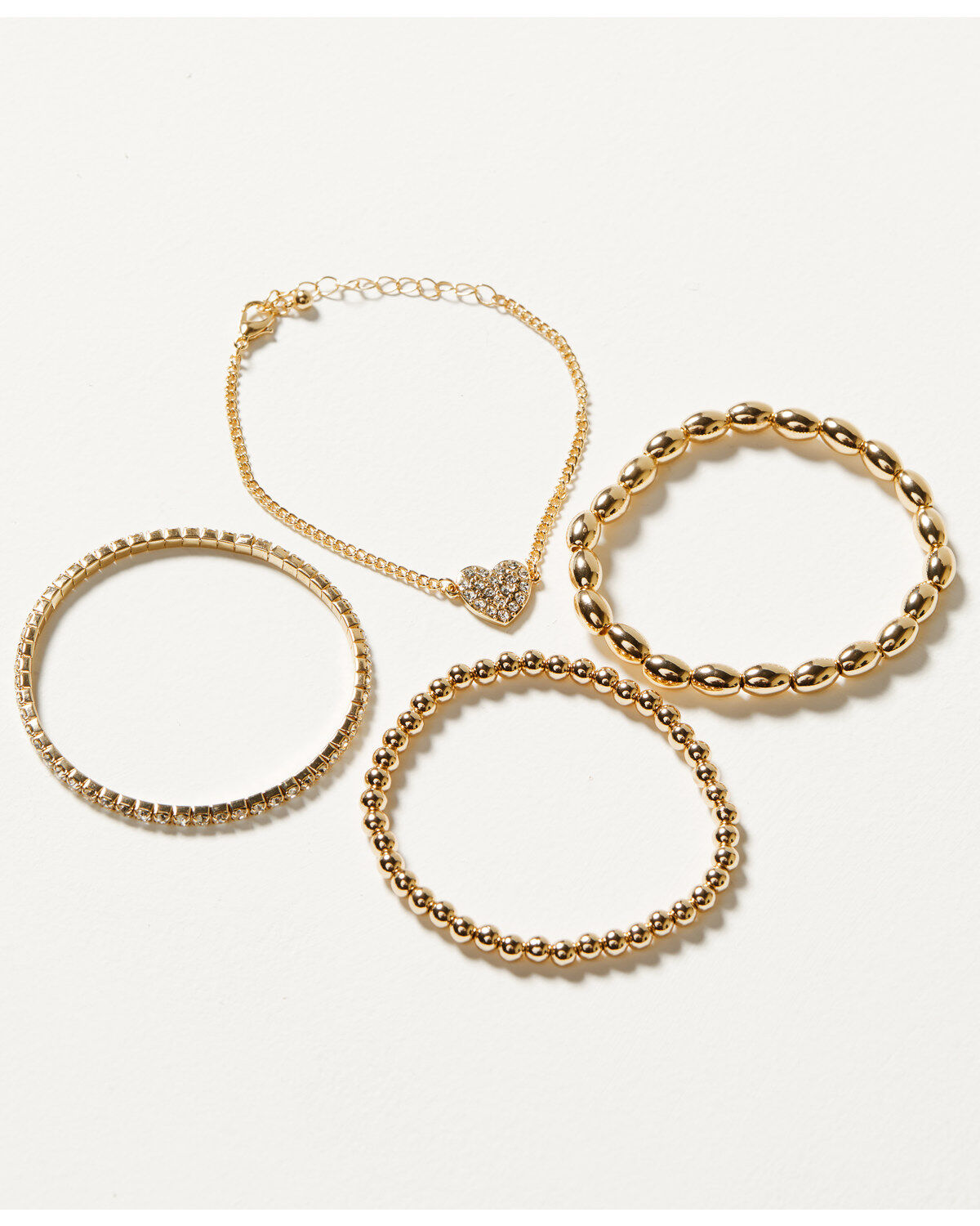 Shyanne Women's Rhinestone Beaded Stretch Bracelet Set - 4 Piece