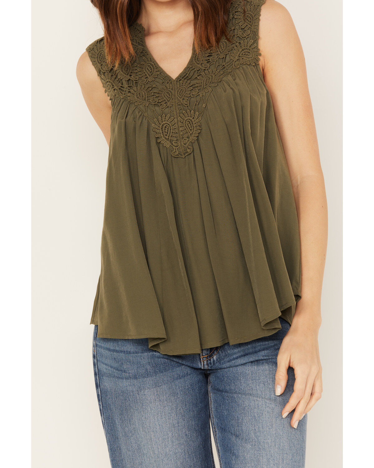 Molly Bracken Women's Crochet Sleeveless Peasant Top