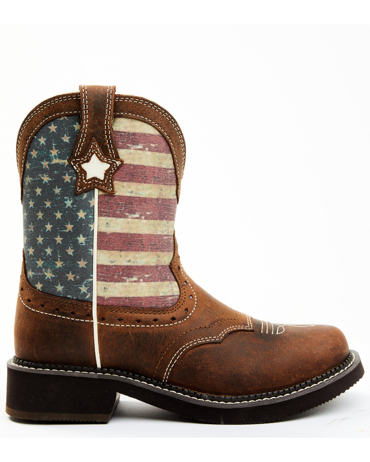 Shyanne Women's Glory Stars & Stripes Shaft Leather Western Boots - Wide Round Toe