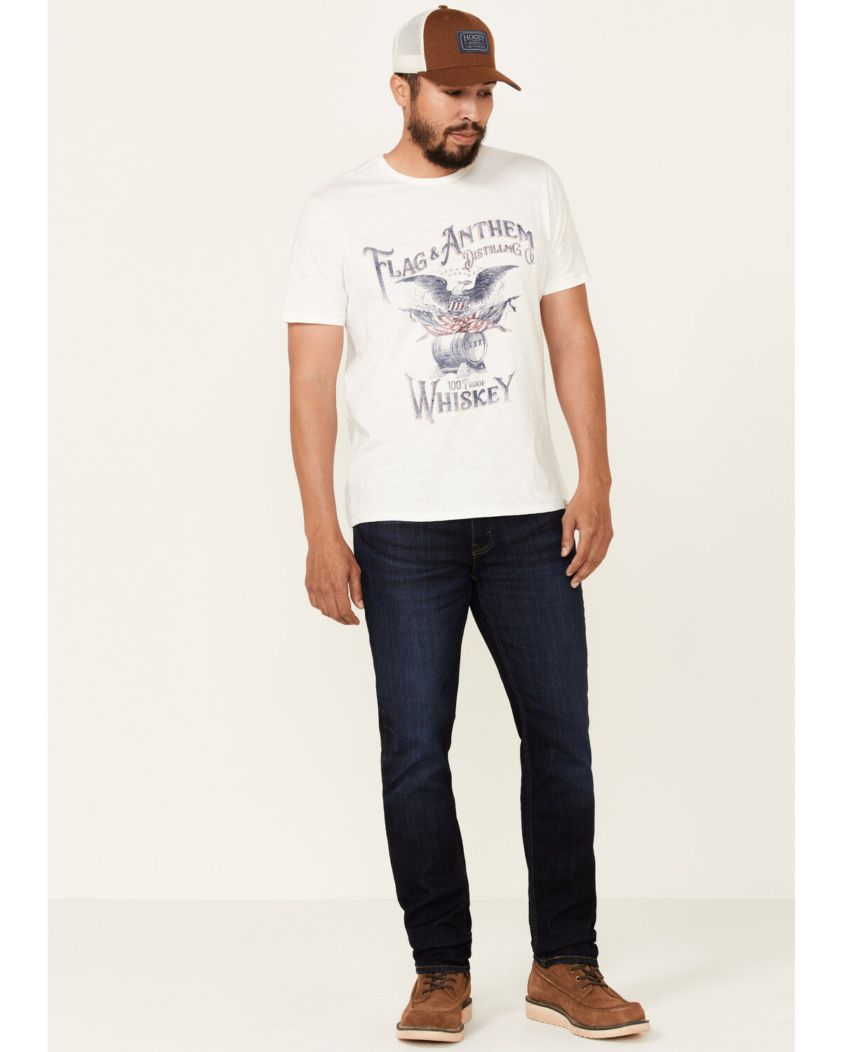 Flag & Anthem Men's White Whiskey Eagle Graphic Short Sleeve T-Shirt