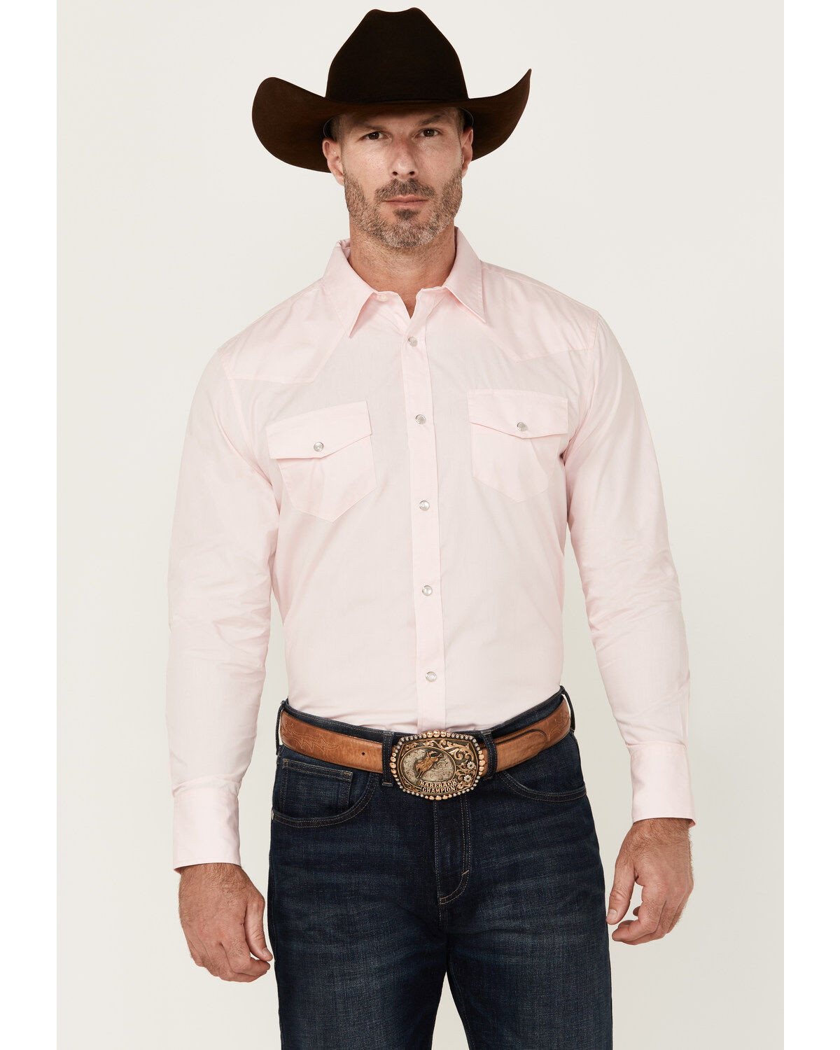 Gibson Trading Co Men's Campfire Solid Long Sleeve Pearl Snap Western Shirt