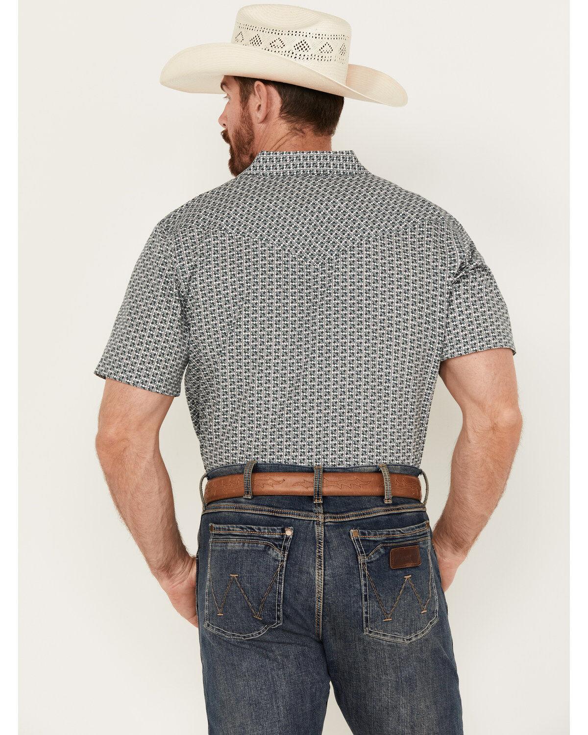 Gibson Trading Co. Men's Water Floral Print Short Sleeve Snap Western Shirt