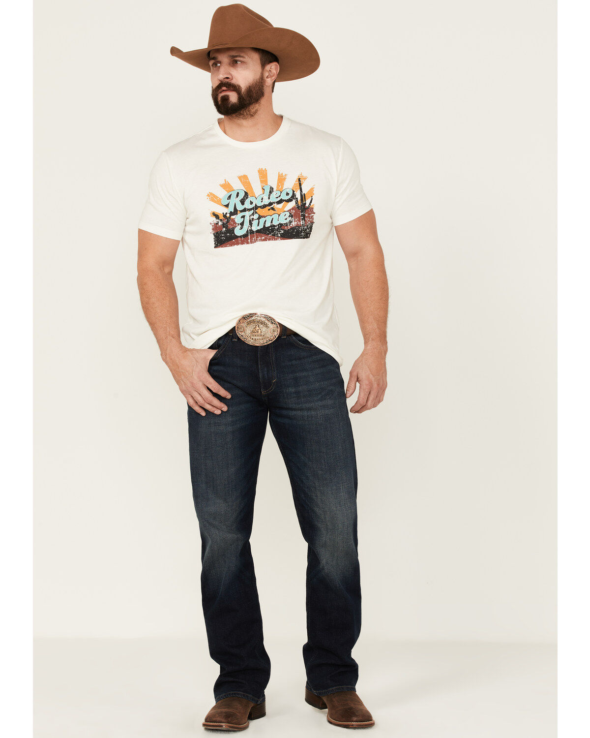 Dale Brisby Men's Rodeo Graphic Off-White Short Sleeve T-Shirt