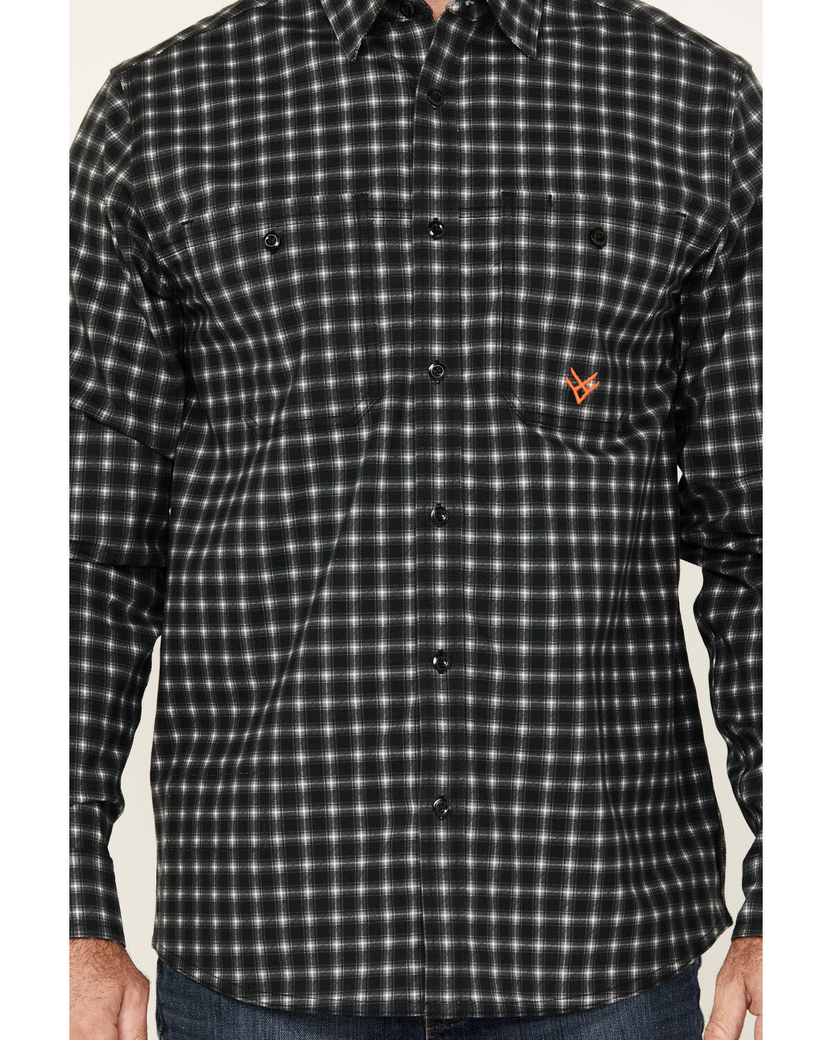 Hawx Men's FR Plaid Print Long Sleeve Button-Down Western Work Shirt