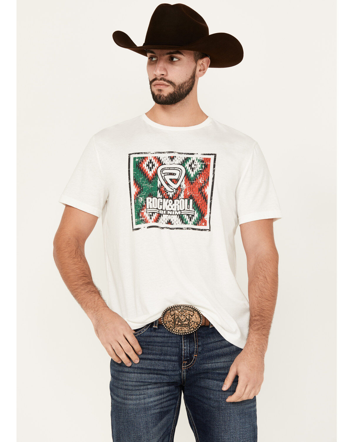 Rock & Roll Denim Men's Mexico Logo Short Sleeve Graphic T-Shirt