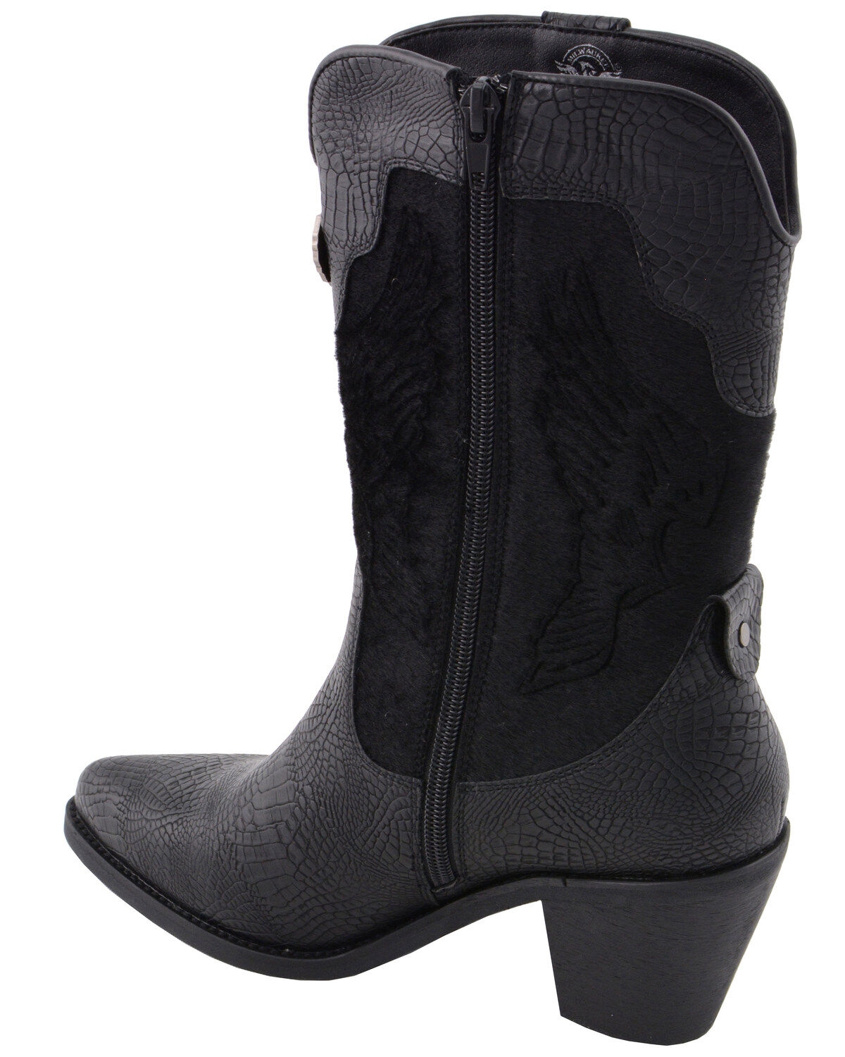 Milwaukee Leather Women's Snake Print Western Boots - Round Toe