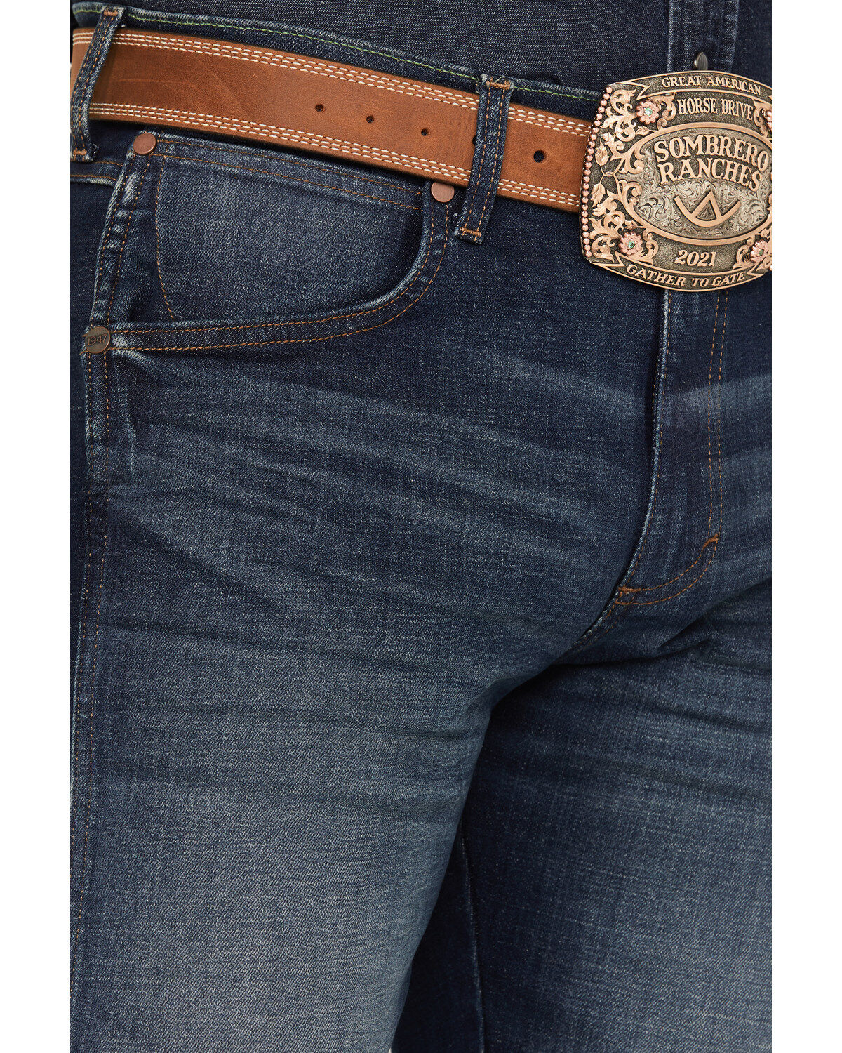 Wrangler Retro Men's 88MWZ Stone Dark Wash Slim Straight Stretch Denim Jeans