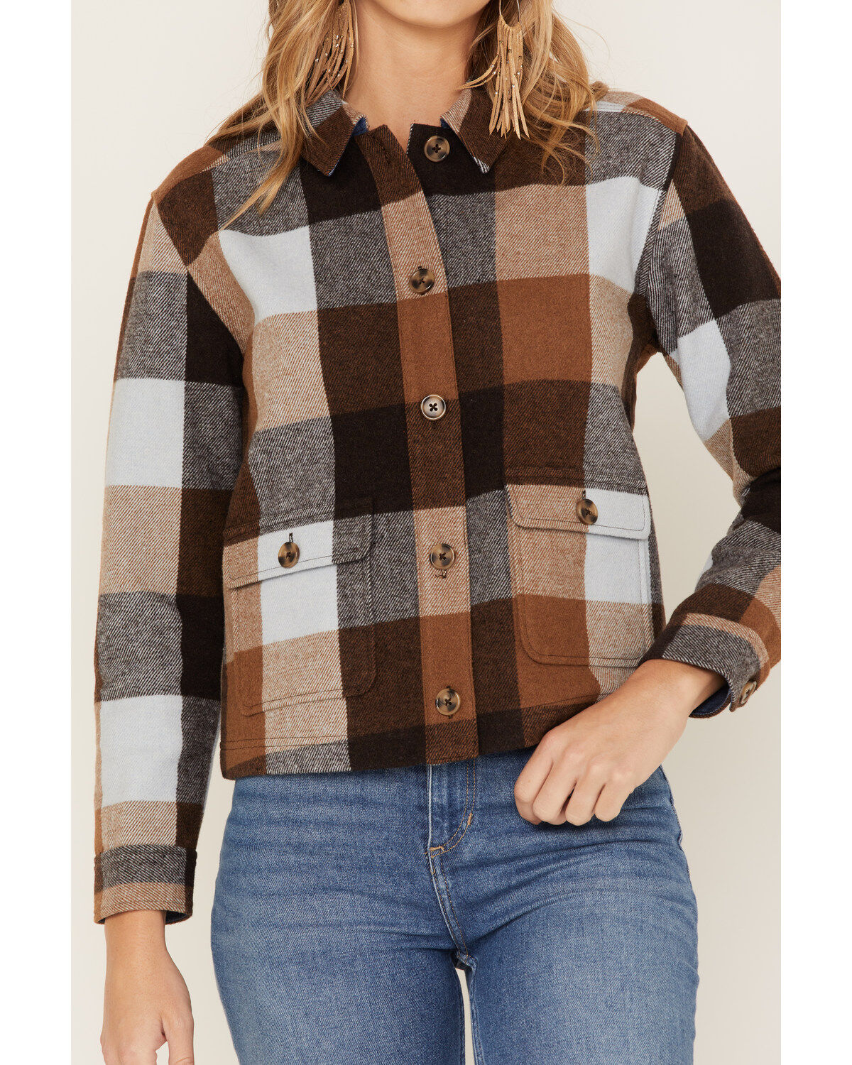 Idyllwind Women's Plaid Print Pocket Days Shacket