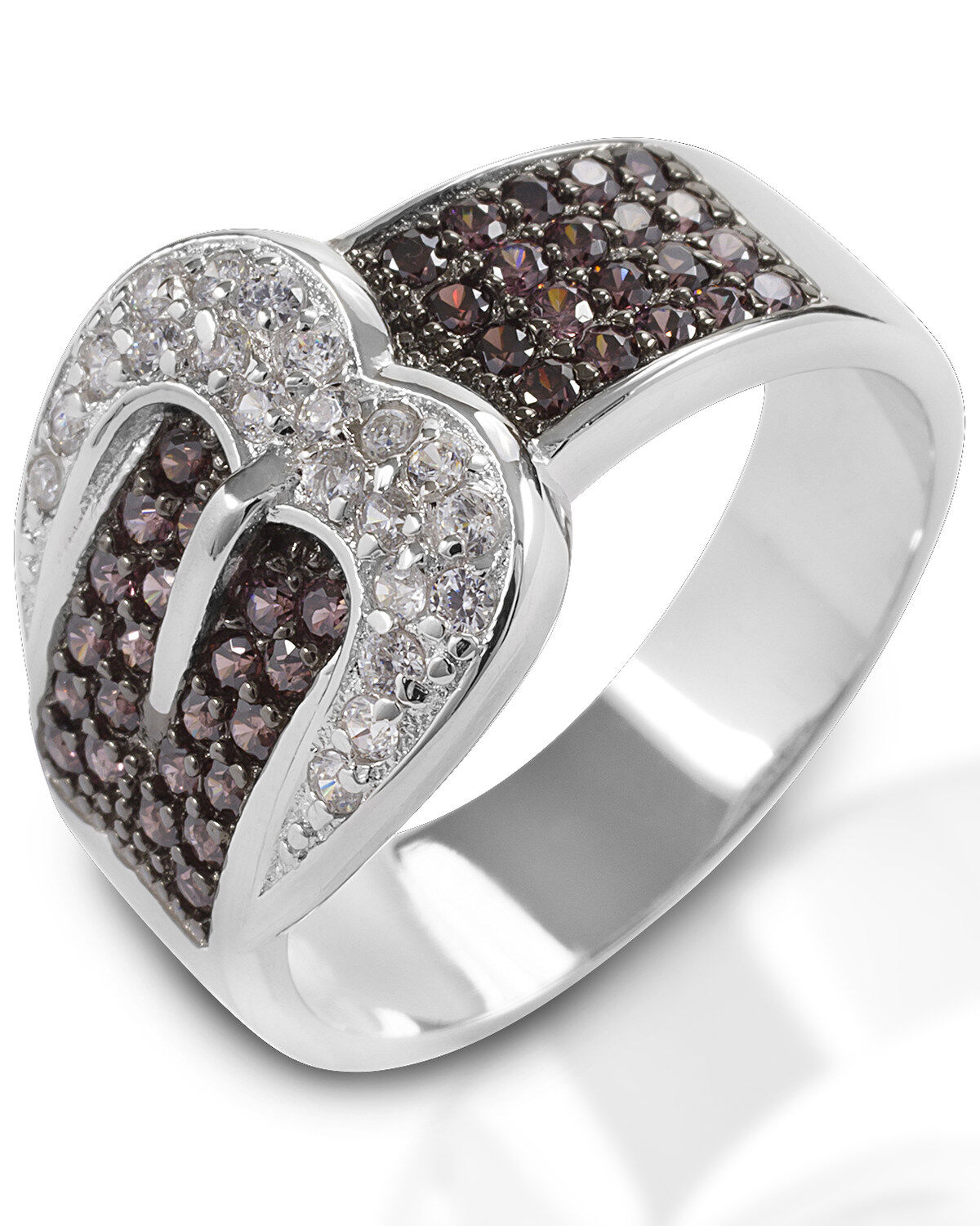 Kelly Herd Women's Large Cognac & Clear Buckle Ring