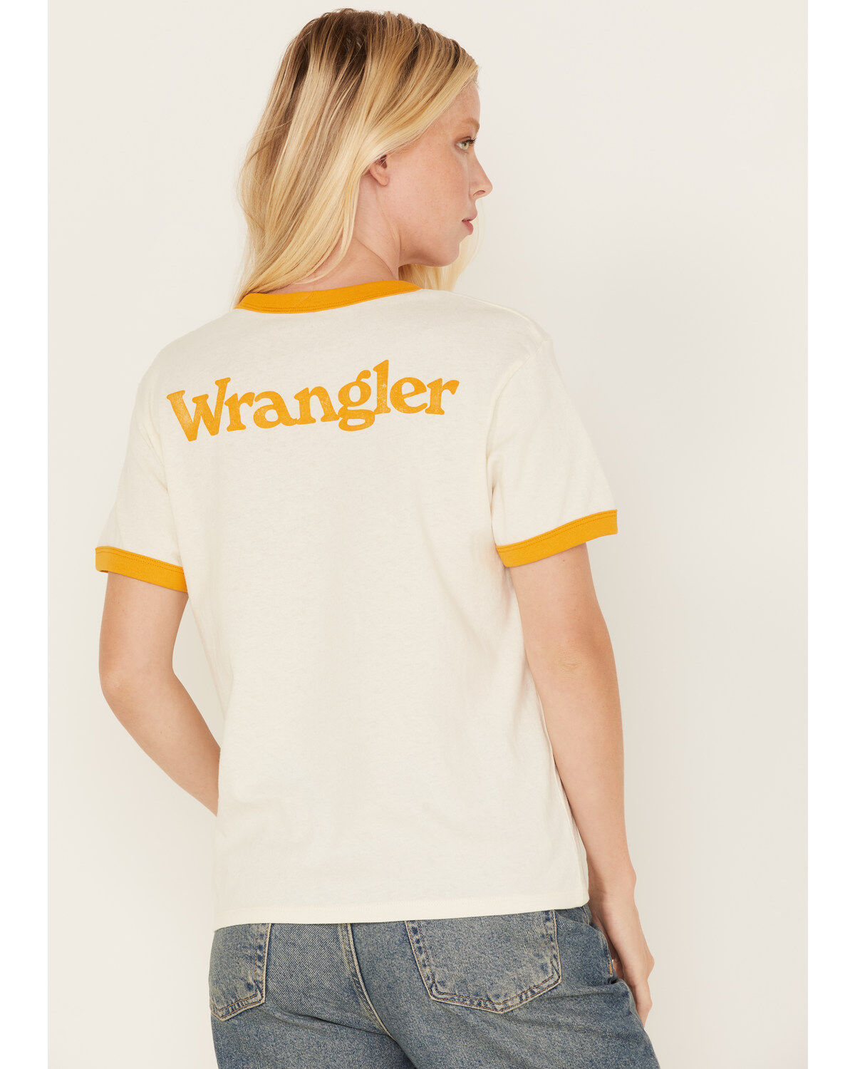 Wrangler Women's Logo Graphic Ringer Graphic Tee