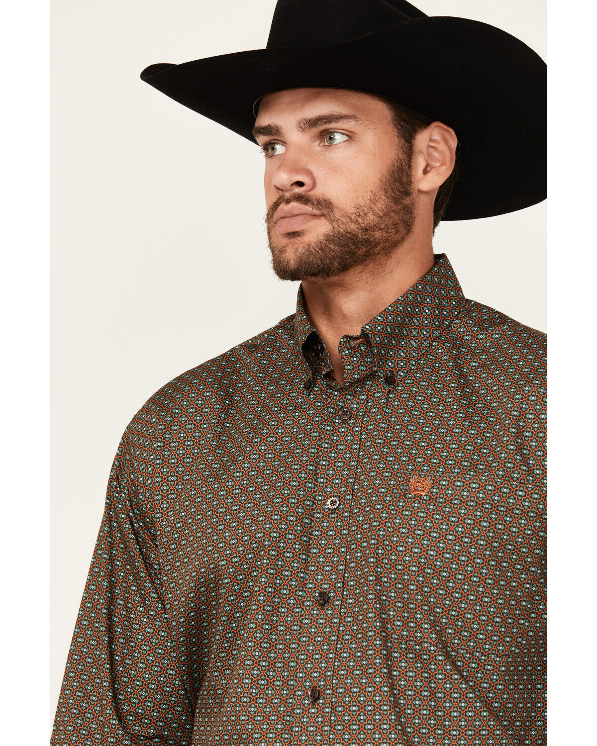 Cinch Men's Geo Print Long Sleeve Button-Down Western Shirt