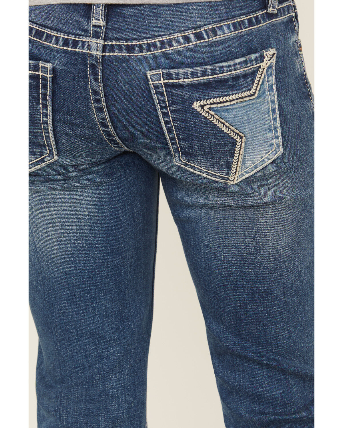 Rock & Roll Denim Girls' Star Embroidered Bootcut Stretch Denim Jeans