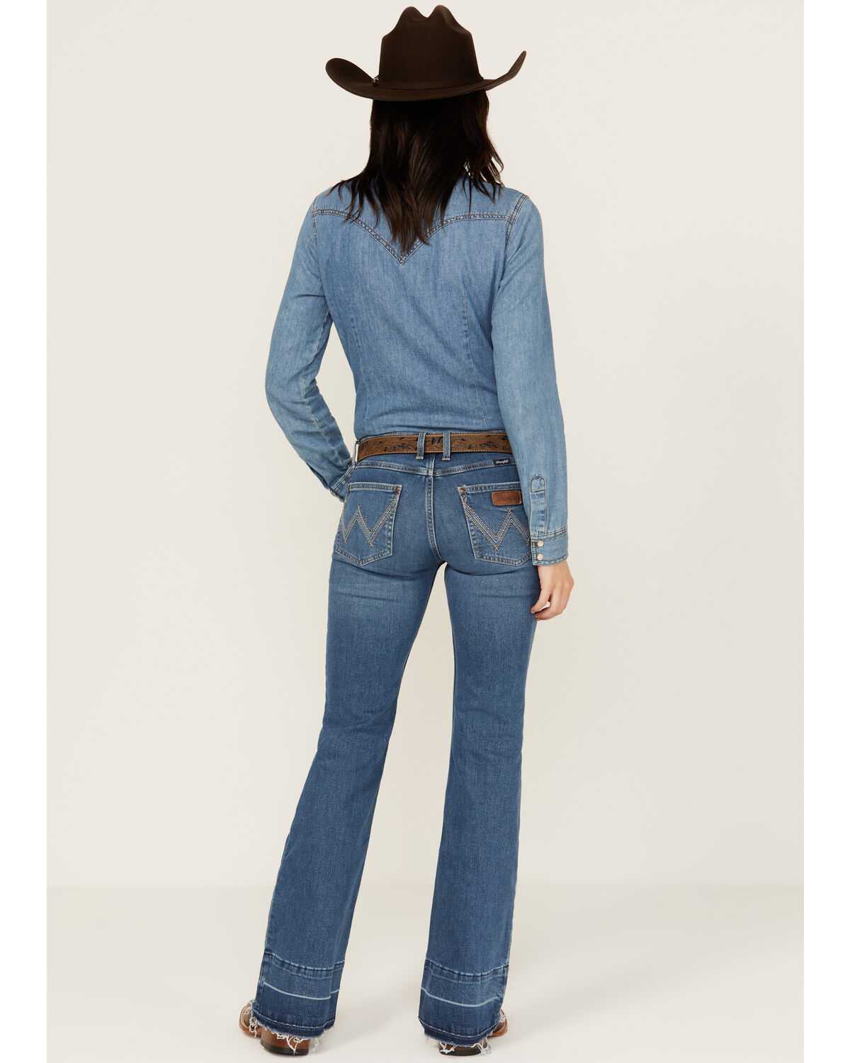 Wrangler Retro Women's Mae Medium Wash Mid Rise Stretch Trouser Jeans