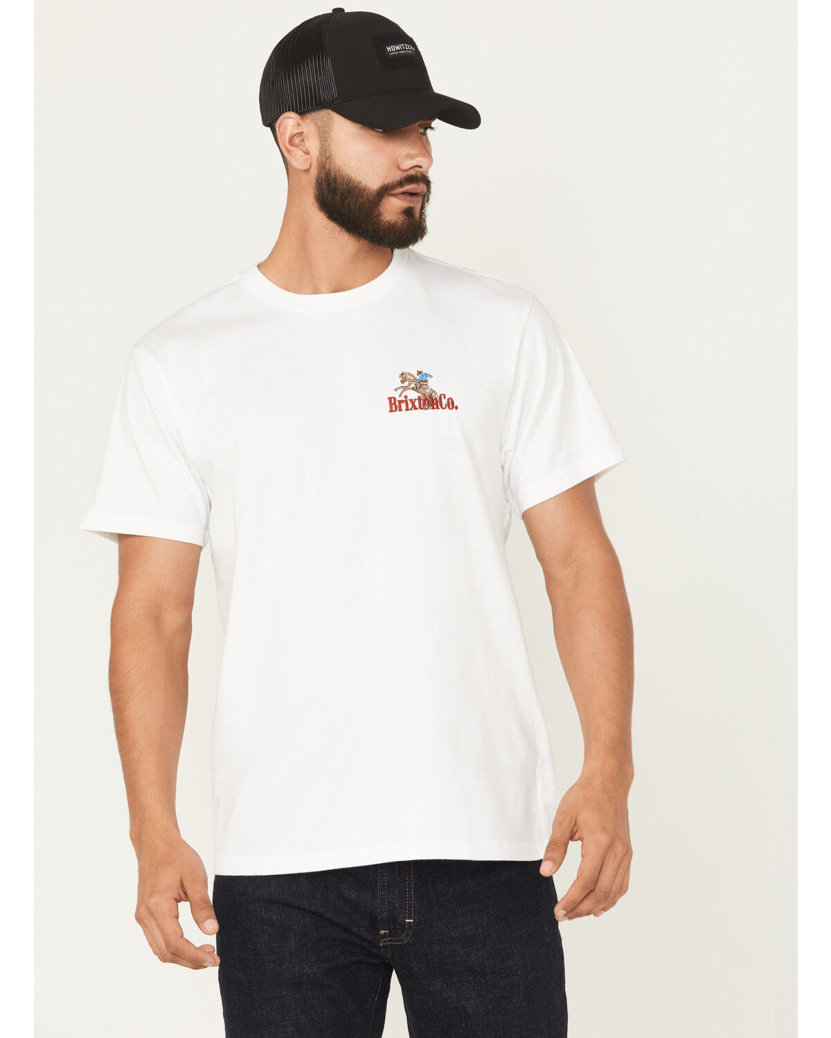 Brixton Men's Inwood Cowboy Embroidered Short Sleeve T-Shirt