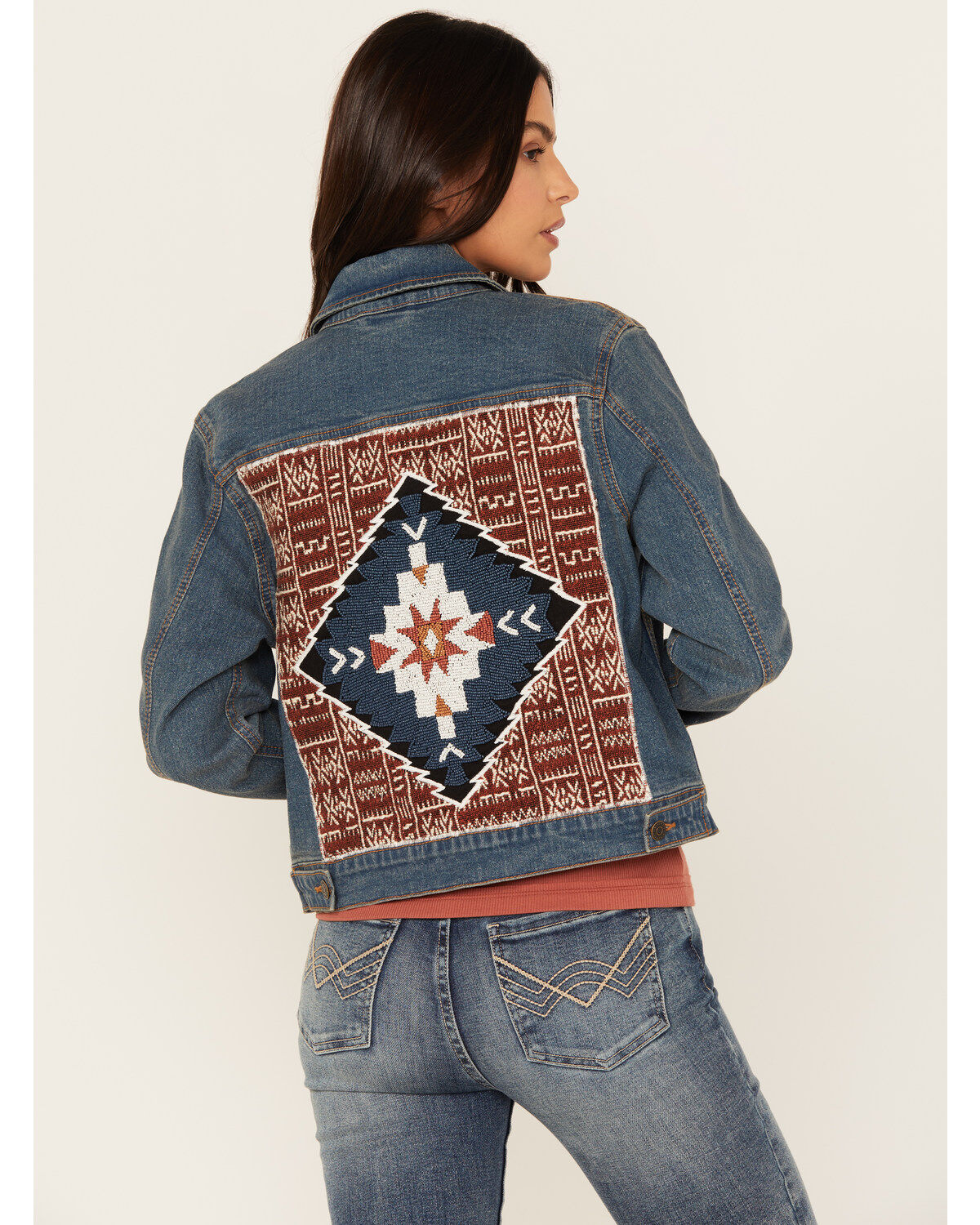 Idyllwind Women's Capri Beaded Back Denim Trucker Jacket