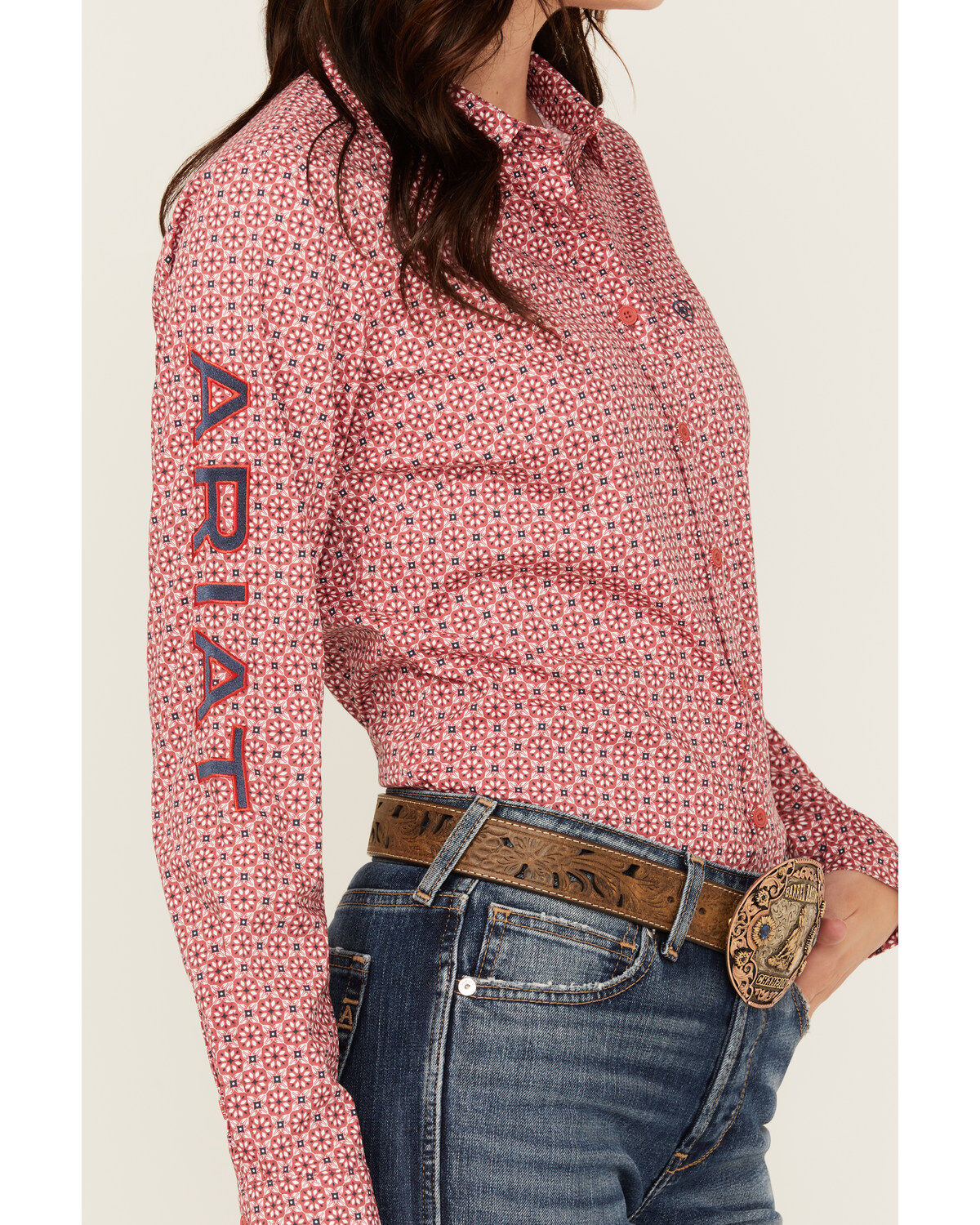 Ariat Women's Boot Barn Exclusive Team Kirby Medallion Print Long Sleeve Button-Down Stretch Western Shirt