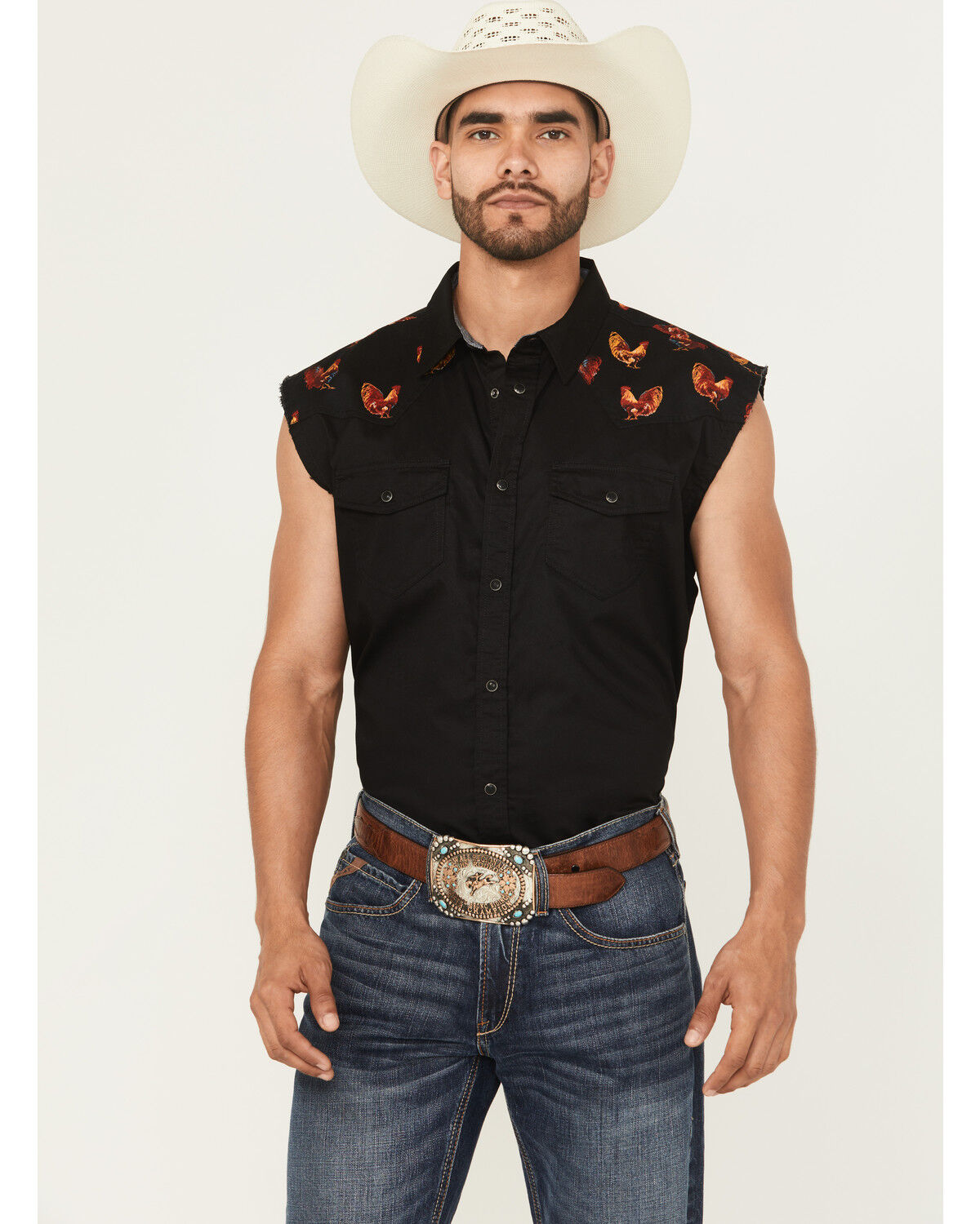 Cody James Men's Rooster Cutoff Snap Western Shirt