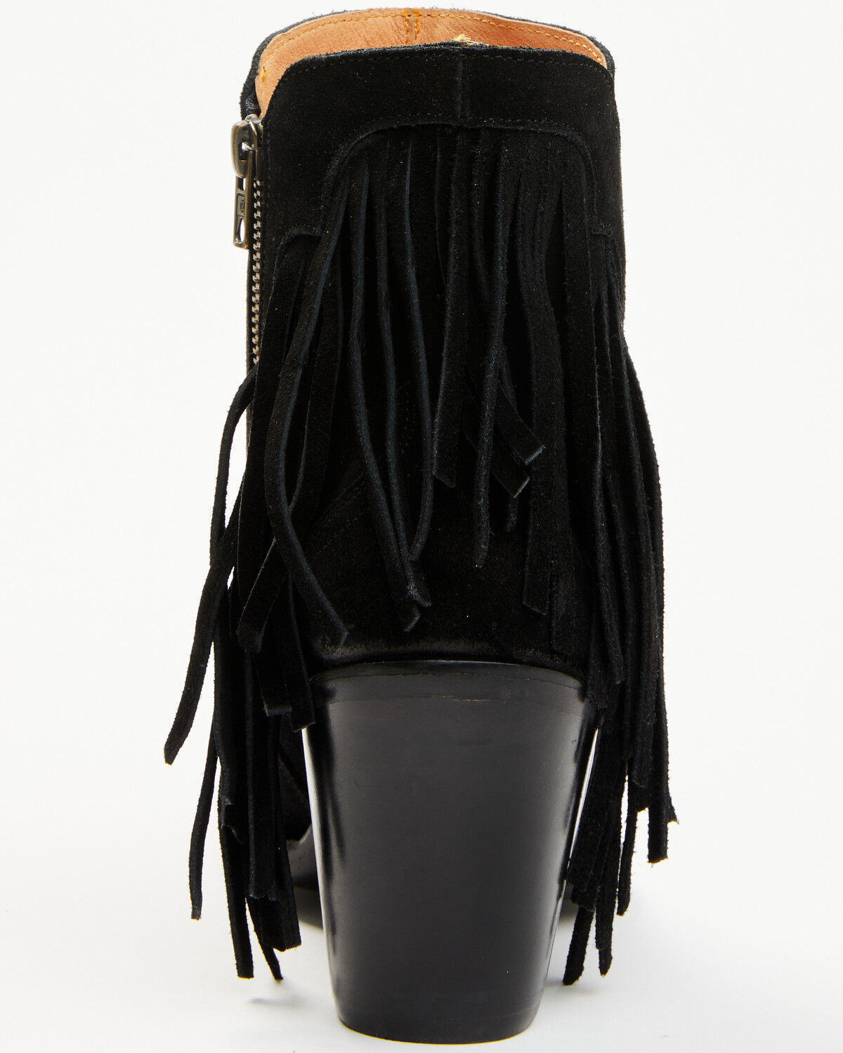 Lucchese Women's Maypop Fringe Side Zip-Up Booties - Round Toe