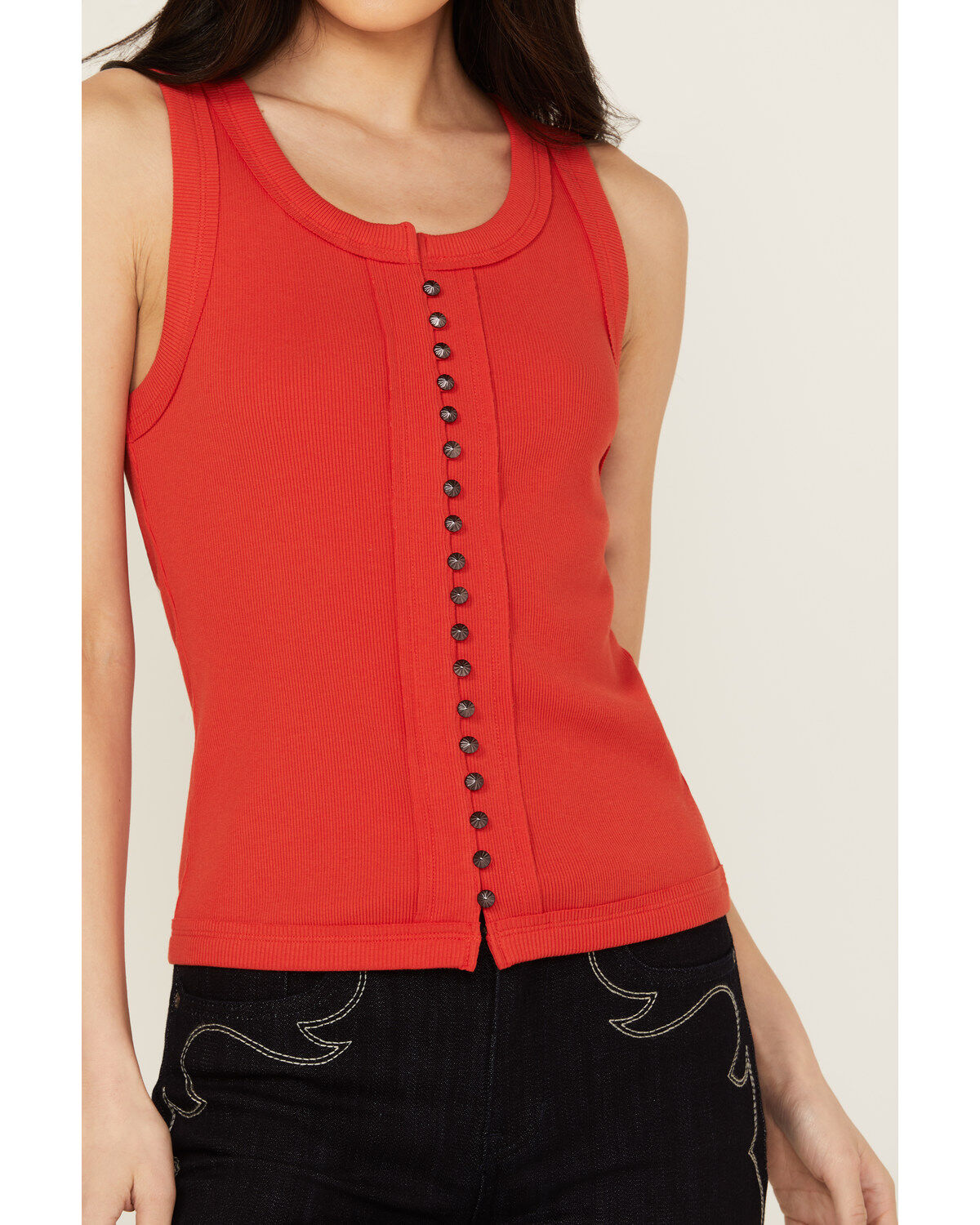 Idyllwind Women's Edna Button Front Ribbed Tank