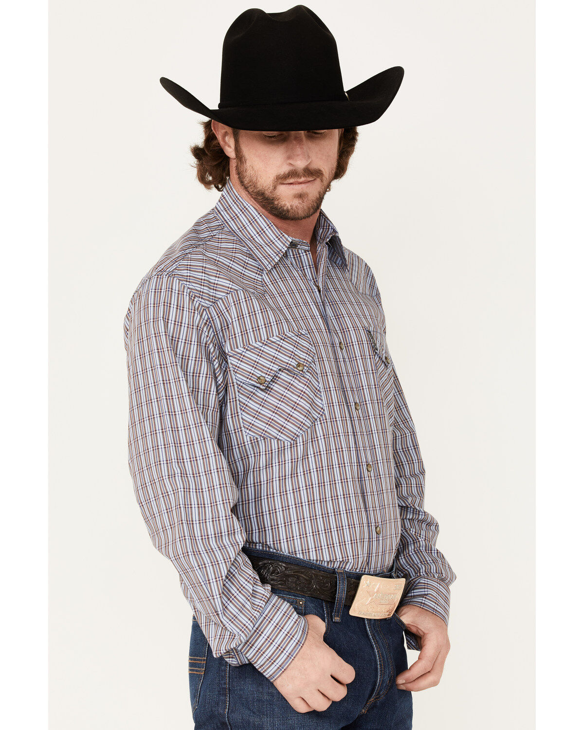 Cinch Men's Modern Fit Small Plaid Snap Western Shirt