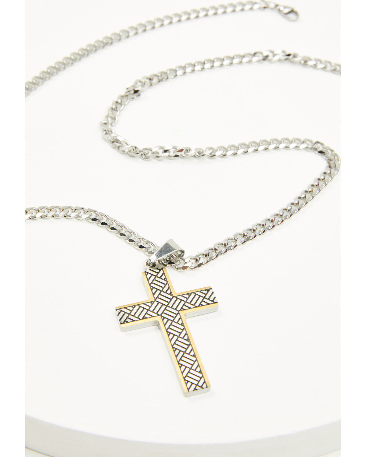 Cody James Men's Two-Tone Textured Cross Necklace