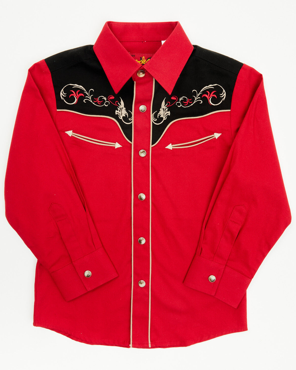 Avalon Boys' Embroidered Long Sleeve Snap Western Shirt