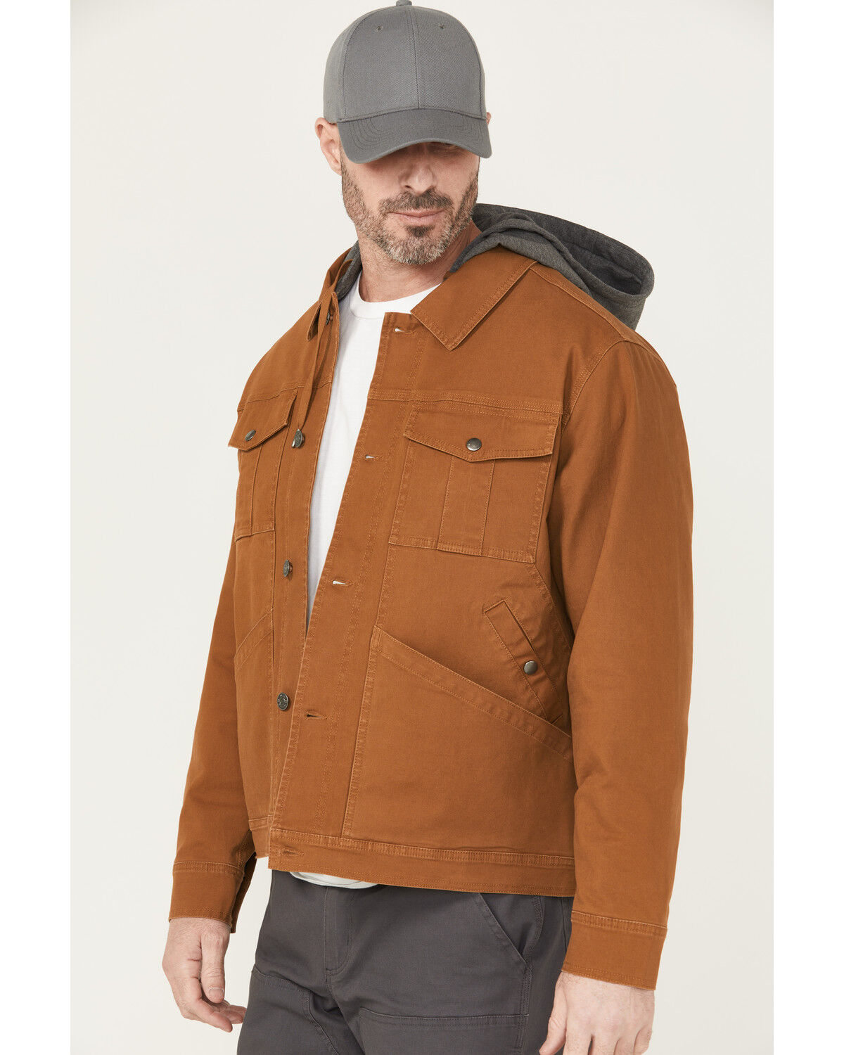 Lucky Brand Workwear Men's Canvas Hooded Trucker Jacket