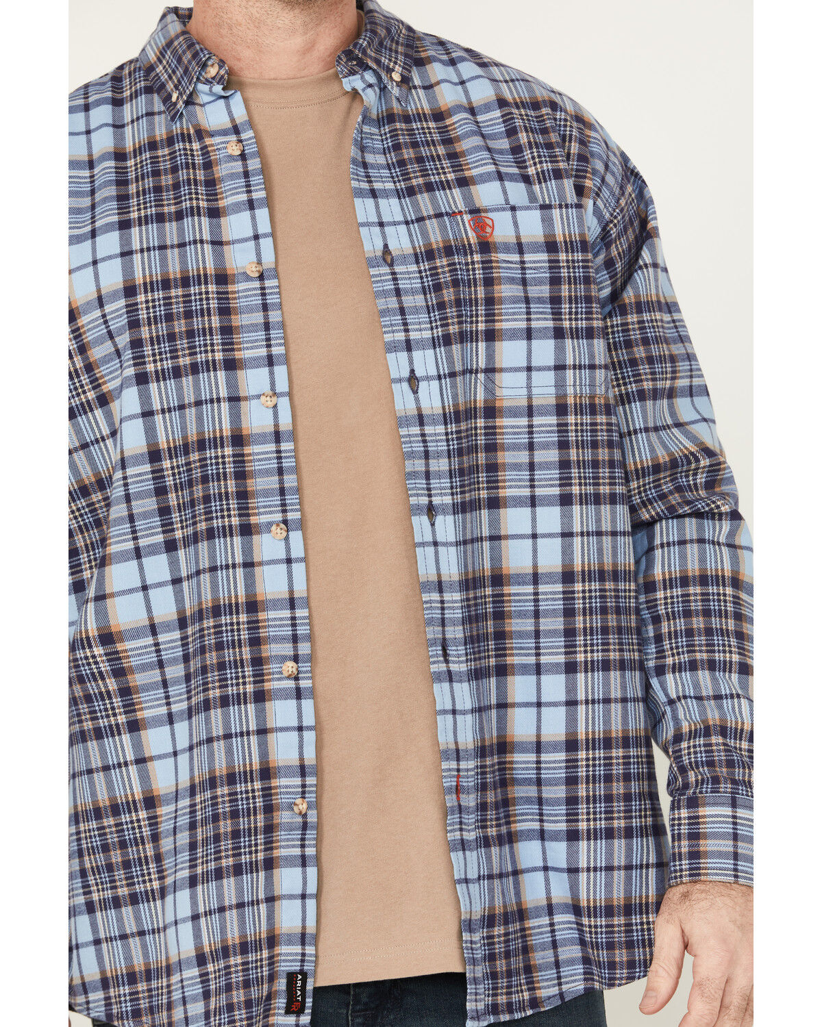 Ariat Men's FR Cienega Plaid Print Long Sleeve Button-Down Work Shirt