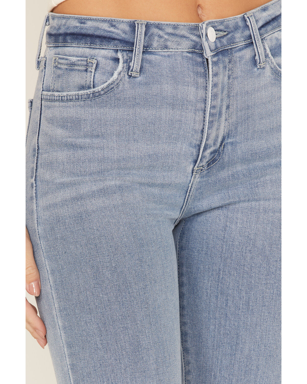 Just Black Denim Women's Light Wash Cropped Kick Flare Jeans
