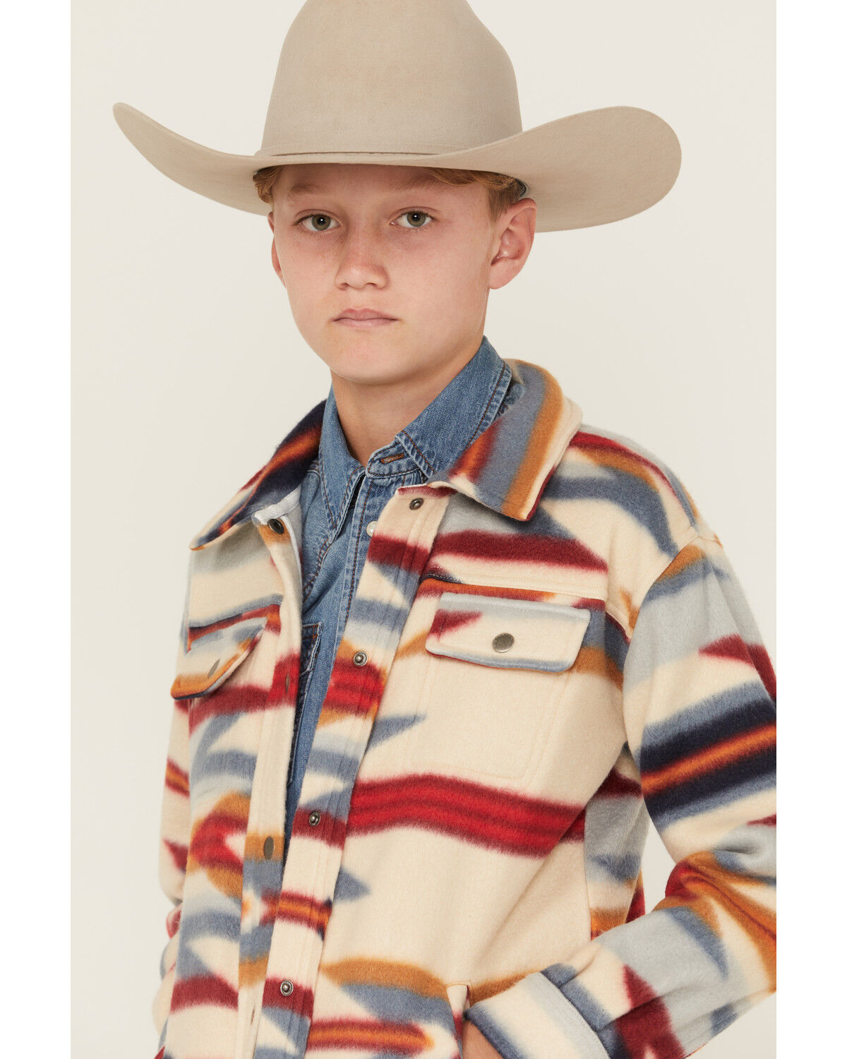 Fornia Boys' Southwestern Print Snap Shacket