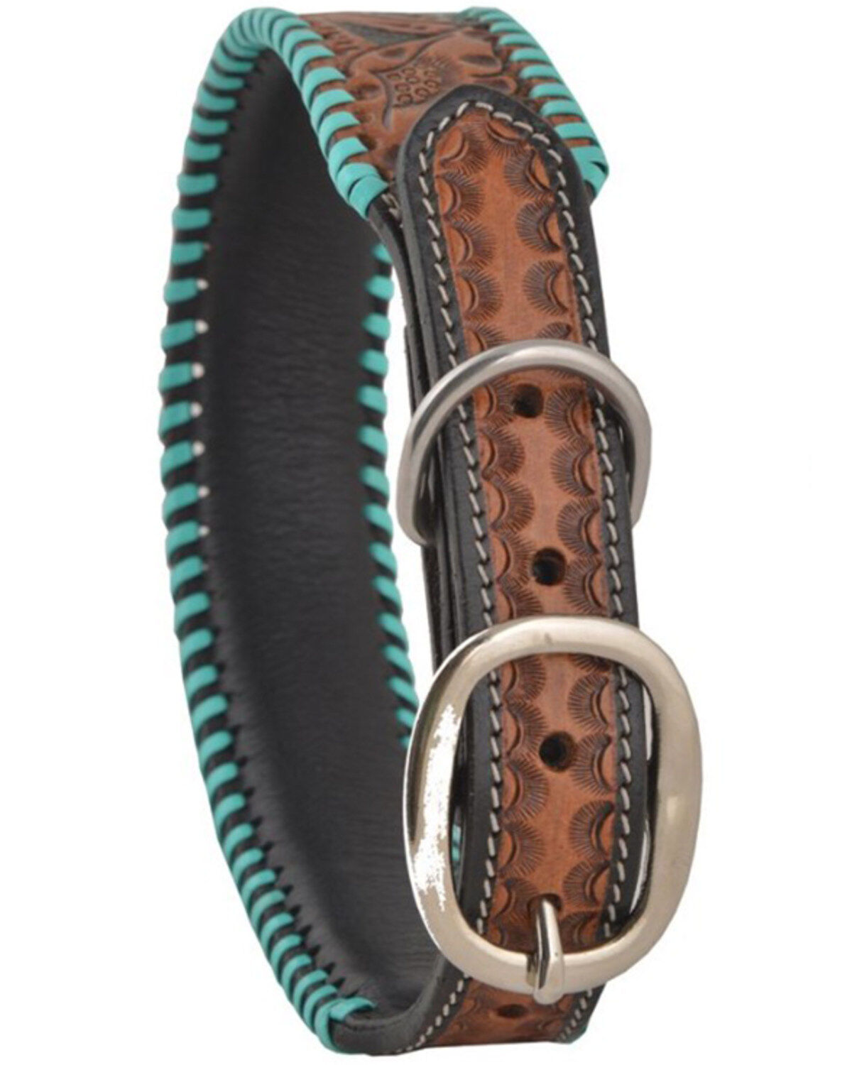 Myra Full Bloom Tooled Leather Dog Collar