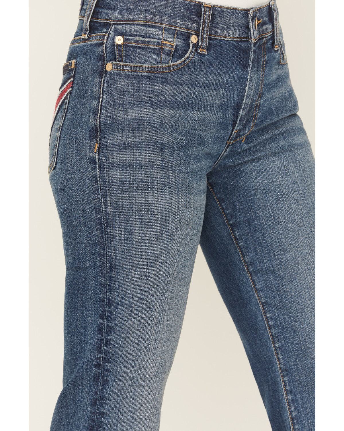 7 For All Mankind Women's Medium Wash Royalty Mid Rise Trouser Stretch Denim Jeans