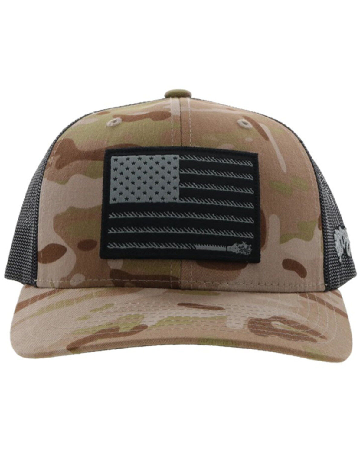 Hooey Men's Camo Liberty Roper Flag Patch Trucker Cap