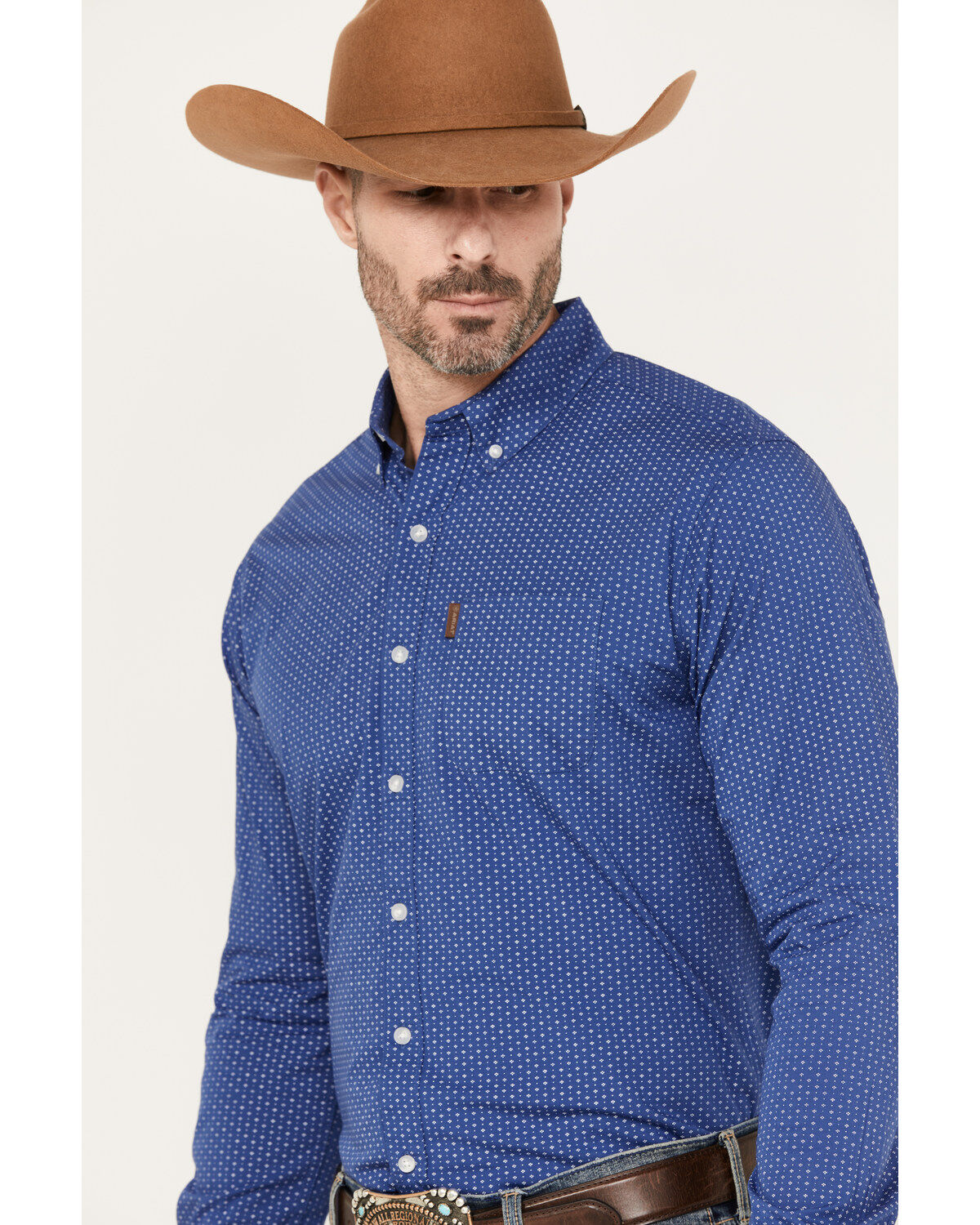 Ariat Men's Ditsy Stretch Modern Fit Button-Down Long Sleeve Western Shirt