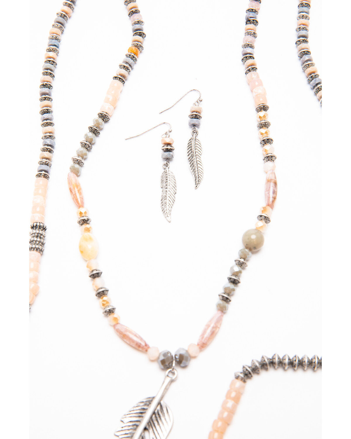 Shyanne Women's Moonlit Feather Beaded Wrap Jewelry Set - 2 Piece