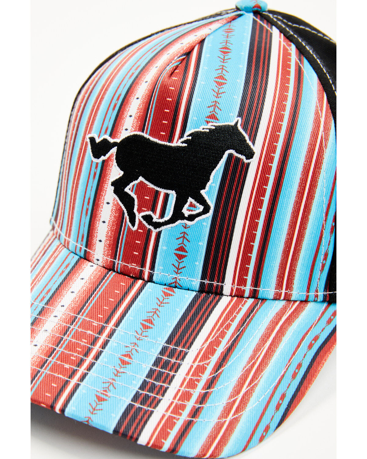 Cowgirl Hardware Girls' Running Horse Serape Striped Ball Cap