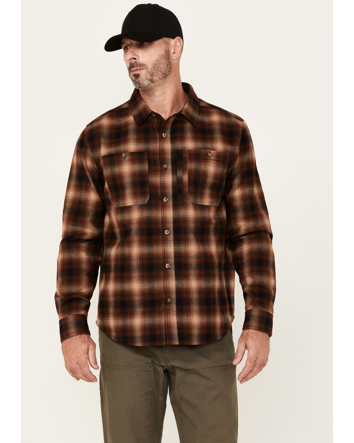 Lucky Brand Workwear Men's River Plaid Print Long Sleeve Button-Down Flannel Work Shirt