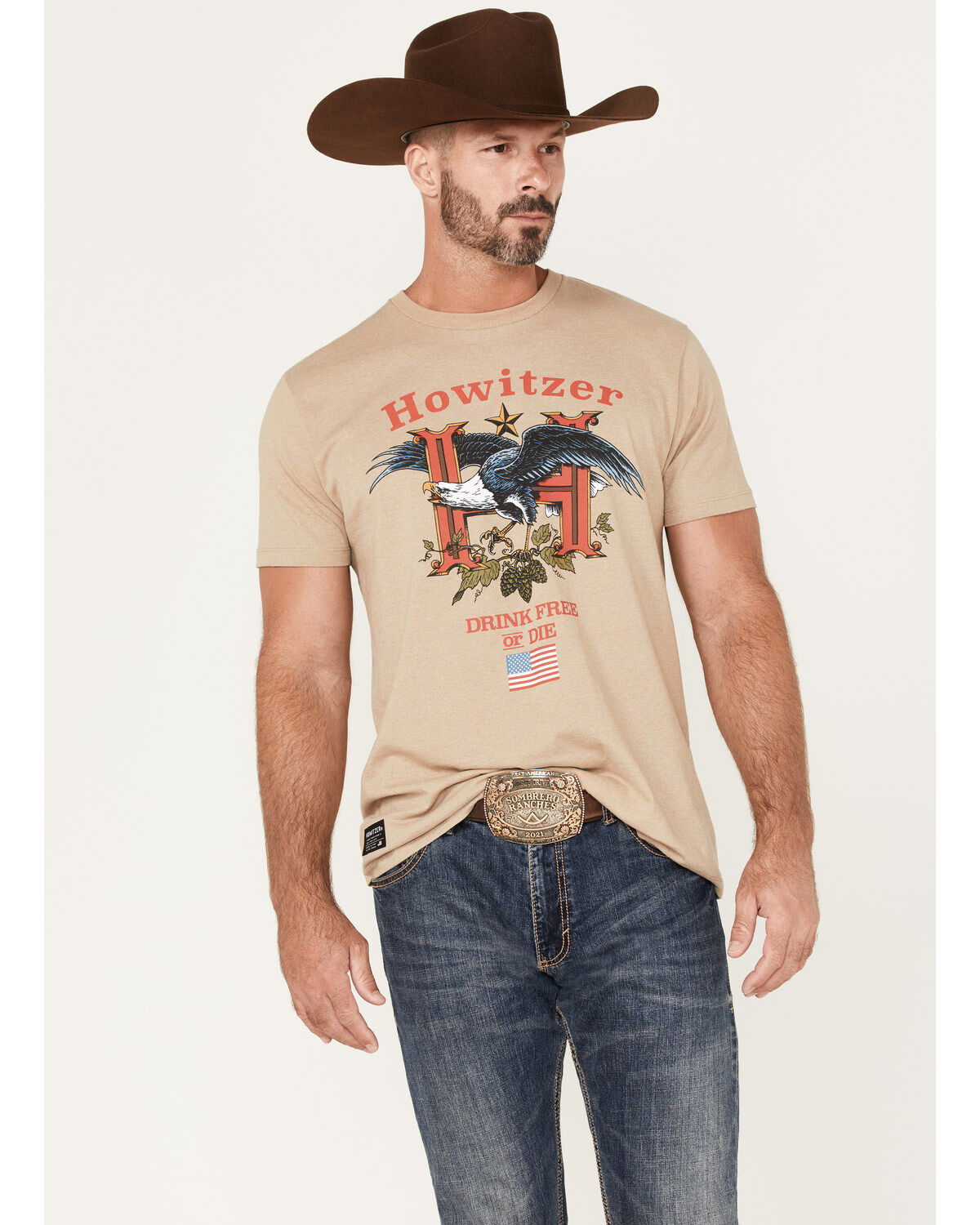 Howitzer Drink Free Patriotic Graphic T-Shirt