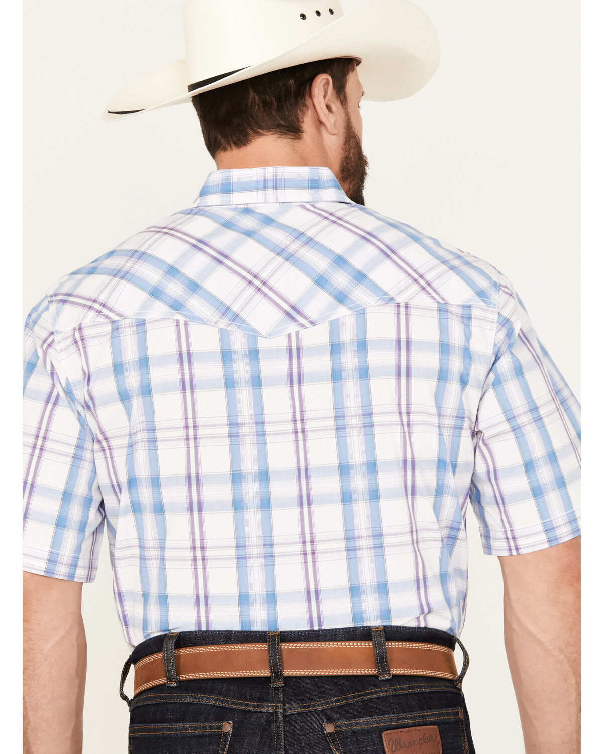 Wrangler 20X Men's Advanced Comfort Plaid Print Short Sleeve Snap Western Shirt