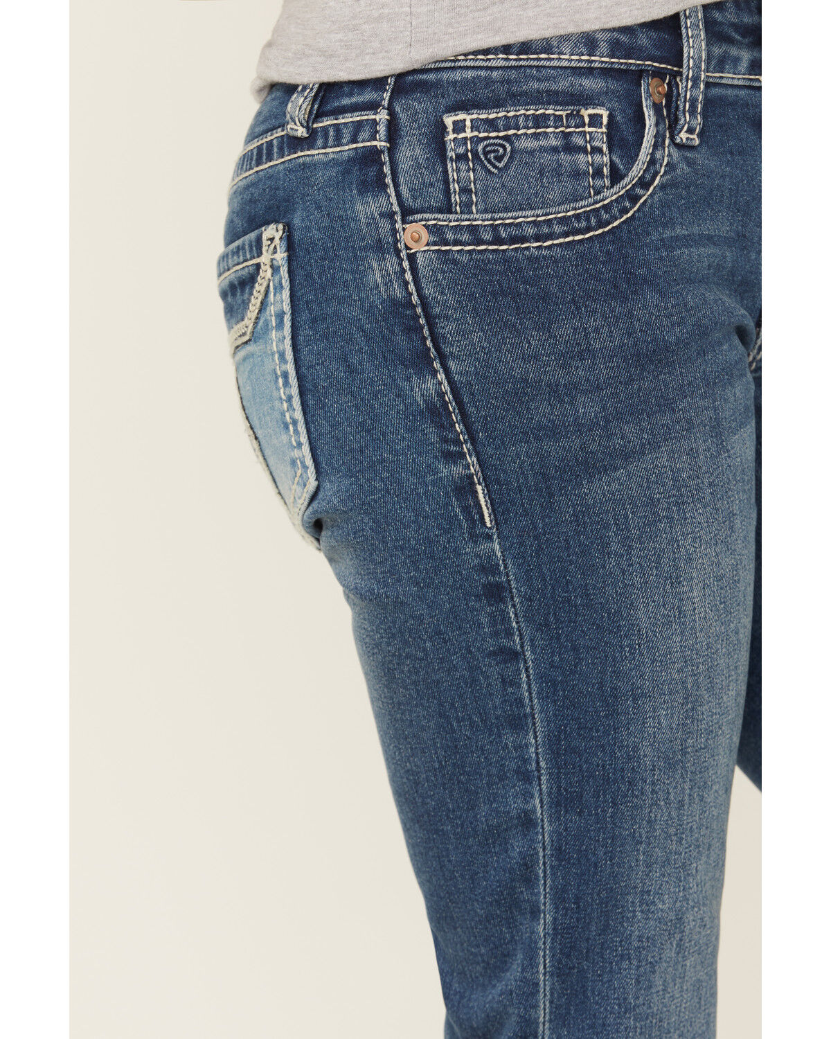 Rock & Roll Denim Girls' Star Embroidered Bootcut Stretch Denim Jeans