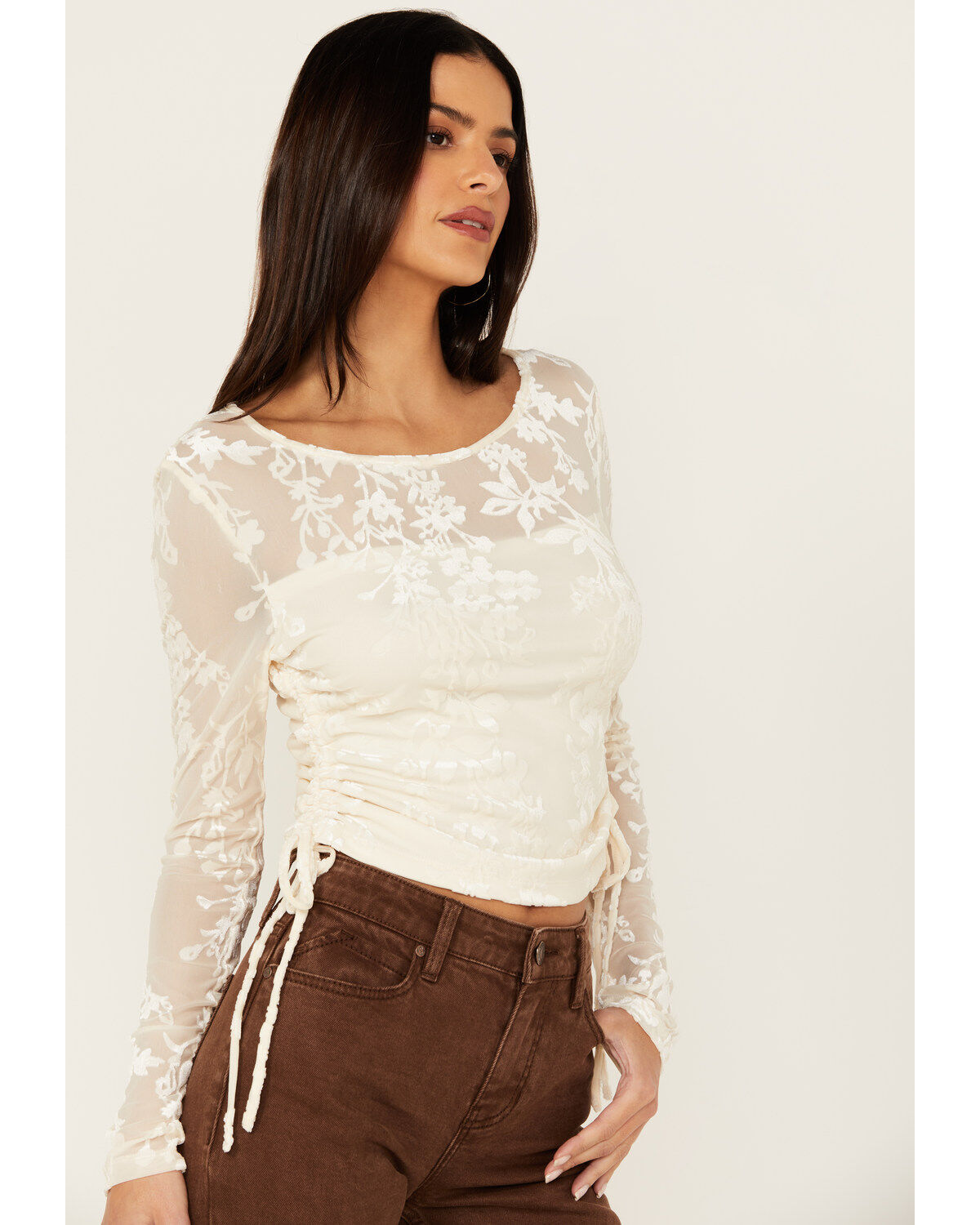 Shyanne Women's Side Tie Long Sleeve Top