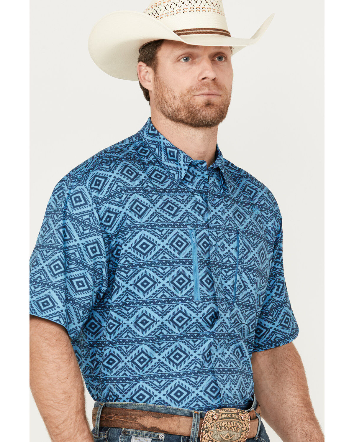 Ariat Men's VentTEK Geo Print Classic Fit Short Sleeve Shirt