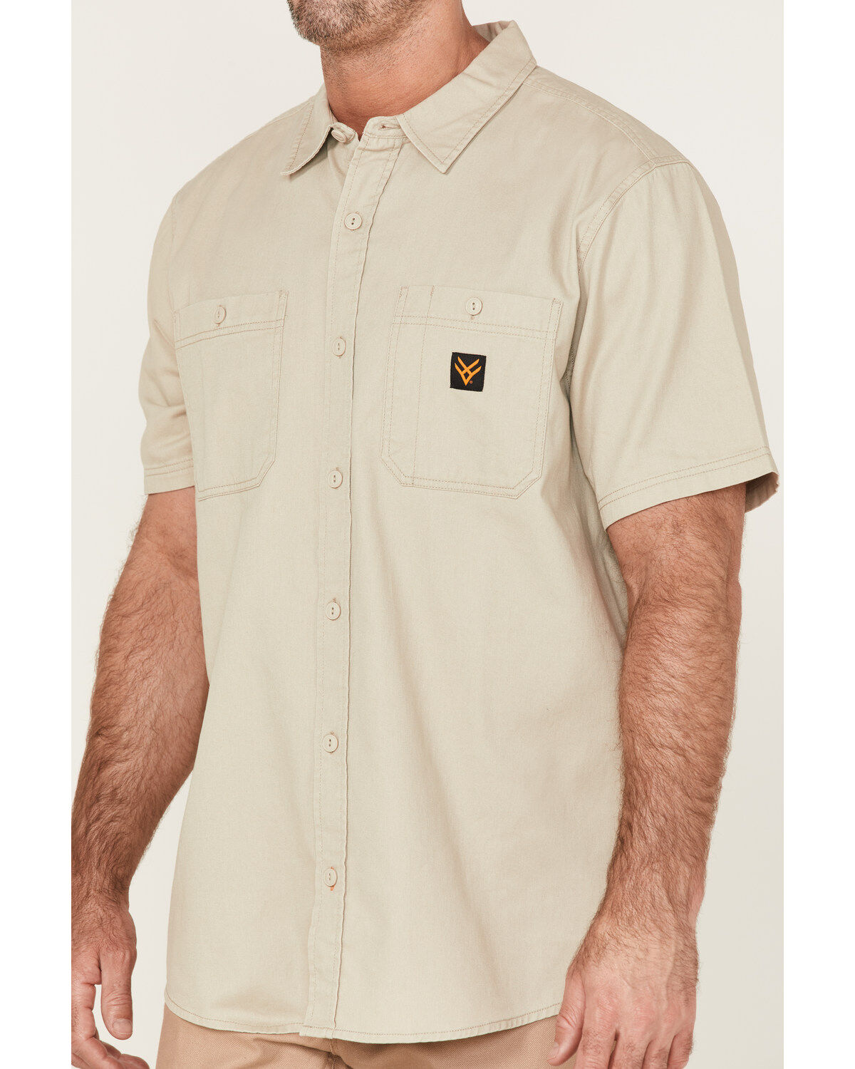Hawx Men's Twill Short Sleeve Button-Down Work Shirt
