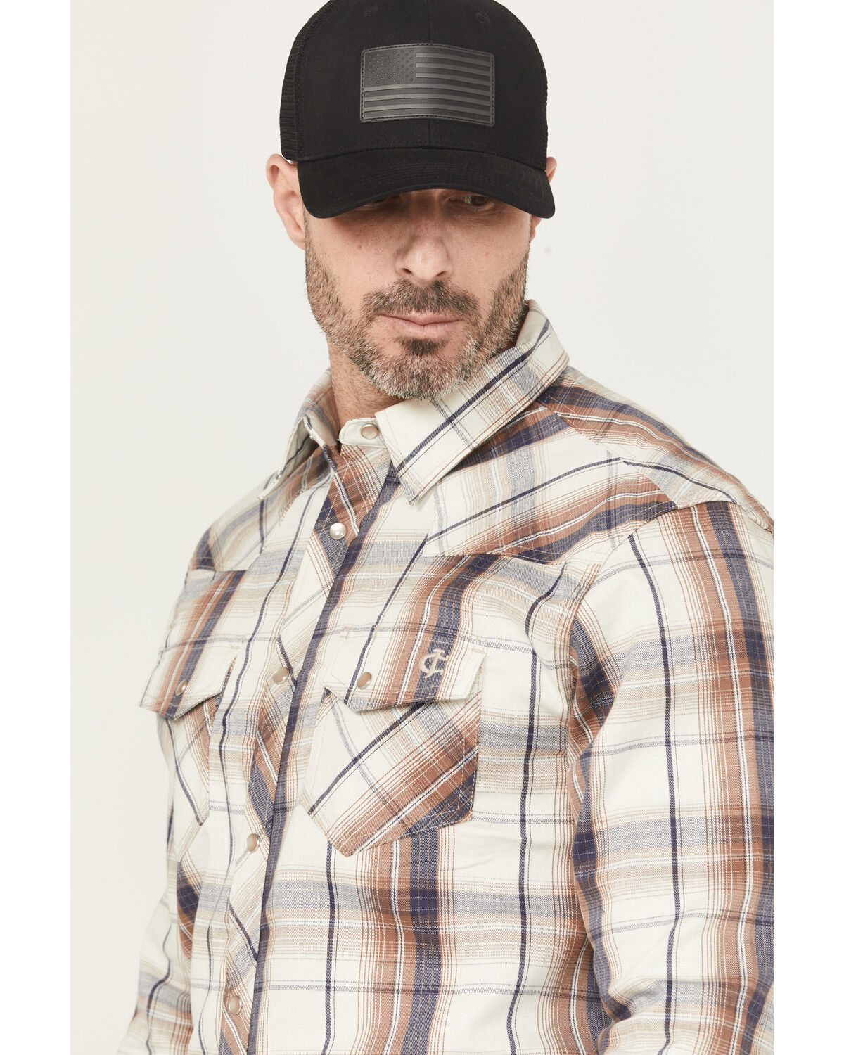 Cody James Men's FR Plaid Print Long Sleeve Snap Work Shirt